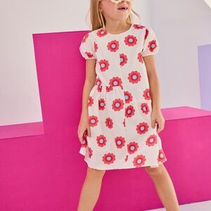Bisby Girls Knit Phillipa Dress Pink Poppy Floral Rouge Sz 6 Cotton Spring